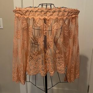Light pink western lace top